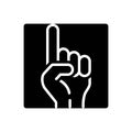 Black solid icon for Finger, index finger and excuse