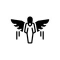 Black solid icon for Flying, windborne and winged Royalty Free Stock Photo