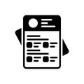 Black solid icon for Form, note and letter Royalty Free Stock Photo