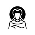 Black solid icon for Francis, saint and sage