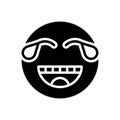 Black solid icon for Funny, weep and cry