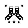 Black solid icon for Fuzziness, socks and nudes Royalty Free Stock Photo