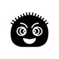 Black solid icon for Fuzzy, curly and funny