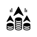 Black solid icon for Gain, benefit and money Royalty Free Stock Photo