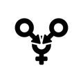 Black solid icon for Gangbang, gender and adult