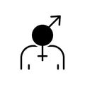 Black solid icon for Gender, sex and dong Royalty Free Stock Photo