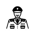 Black solid icon for General, widespread and police