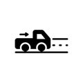 Black solid icon for Go, go away and vehicle