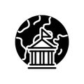 Black solid icon for Governance, rule and kingship Royalty Free Stock Photo