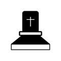 Black solid icon for Gravestone, grave and death