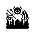 Black solid icon for Hell, inferno and abaddon Royalty Free Stock Photo