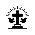 Black solid icon for Holy, religious and worship Royalty Free Stock Photo