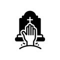 Black solid icon for Horror, phobia and graveyard Royalty Free Stock Photo