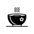 Black solid icon for Hot, soup and warm