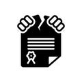 Black solid icon for Infringement, violation and breach