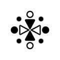 Black solid icon for Ingathering, gathered and conjunct