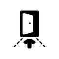 Black solid icon for Input, penetration and entry