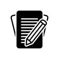 Black solid icon for Inscribe, write and compose