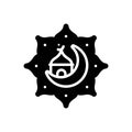 Black solid icon for Islamic, ramadan and moon Royalty Free Stock Photo