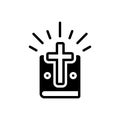 Black solid icon for Jehovah, mormon and book