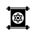 Black solid icon for Jewish, jew and hebrew