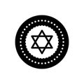 Black solid icon for Jews, star and david