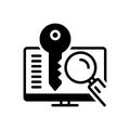 Black solid icon for Keylogger, code and technology Royalty Free Stock Photo