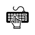 Black solid icon for Keypress, button and keyboard Royalty Free Stock Photo