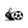 Black solid icon for Kickball, activity and game