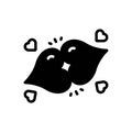 Black solid icon for Kissing, love and romantic