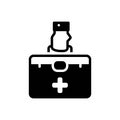 Black solid icon for Kit, medical and tool Royalty Free Stock Photo