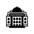 Black solid icon for Legislature, assembly and capitol