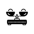 Black solid icon for Load Balance, balance and measurement Royalty Free Stock Photo