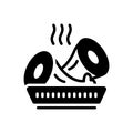 Black solid icon for Lunchmeat, hot and food Royalty Free Stock Photo