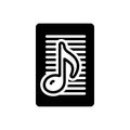 Black solid icon for Lyric, music and clef