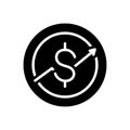 Black solid icon for Macroeconomic, investment and finance Royalty Free Stock Photo