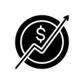 Black solid icon for Macroeconomic, investment and finance Royalty Free Stock Photo