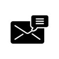 Black solid icon for Mail, correspondence and message Royalty Free Stock Photo