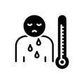 Black solid icon for Malaise, illness and sickness Royalty Free Stock Photo