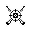 Black solid icon for Marksman, sharpshooter and tirailleur