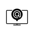 Black solid icon for Mentioned, described and cited Royalty Free Stock Photo