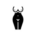 Black solid icon for Naked, nude and unclothed Royalty Free Stock Photo