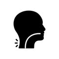 Black solid icon for Neck, scrag and throat