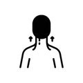Black solid icon for Neck, scrag and throat