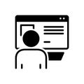 Black solid icon for Netizen, mainstream and newspapers