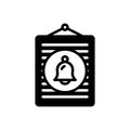 Black solid icon for Notice, information and bell Royalty Free Stock Photo