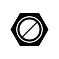 Black solid icon for Nut, hardware and bolt Royalty Free Stock Photo