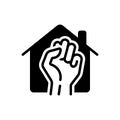 Black solid icon for Occupy, take and acquire