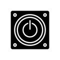 Black solid icon for Off, discontinued and power Royalty Free Stock Photo