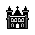 Black solid icon for Parish, church and christianity